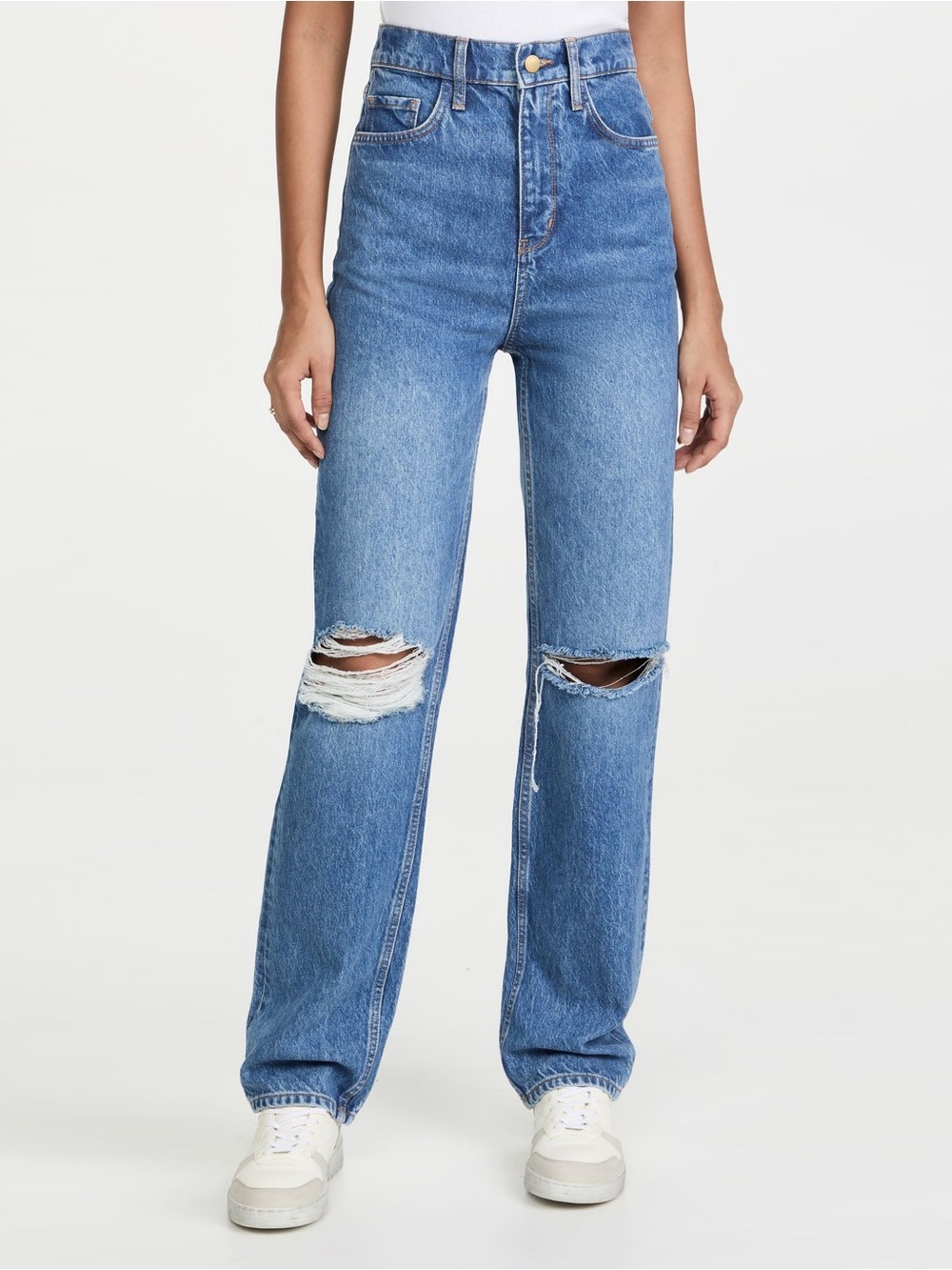 Triarchy x Josephine Skriver High Waisted Distressed Straight Leg Jeans 27